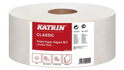 Obrázek produktu pro Katrin papír toaletní JUMBO Classic 220 mm, 2-vrstvý, bílý / 6 ks