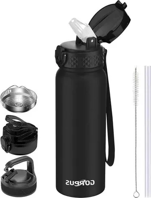 Produktbild von Edelstahl-Wasserflasche 600ml Doppelwand-Thermos