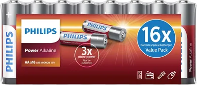 Produktbild von 1x16 Philips Power Alkaline AA Batterie Vorteilspack