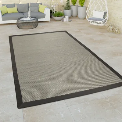 Produktbild von In- & Outdoor Teppich Balkon Terassen, Sisal Optik, Grau Grün in versch. Farben Grösse 120x170 cm