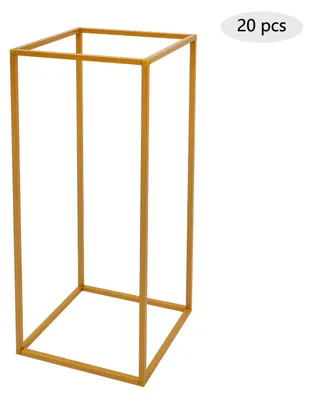 Zdjęcie produktu dla Stojaki na kwiaty ślubne - dekoracja stołu - zestaw 20 sztuk - metalowe stojaki - wysokość 60 cm - centralny element dekoracyjny na stół, idealny na wesele i rocznice - kolor złoty