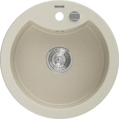 Immagine prodotto di Mexen Diego lavello da cucina in granito a 1 vasca 488 x 480 mm, beige, sifone cromato - 6512481000-69