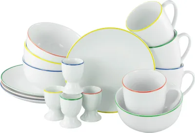 Produktbild von CreaTable, 24058, Luna Color Line, Frühstücksset 16-tlg, Porzellan