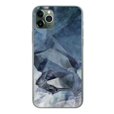Produktbild von MuchoWow® Handyhülle Schutzhülle Hülle für iPhone 11 Pro Max Naturstein - Blau - Chic Silikon Softcase Handy Hülle - Schutz