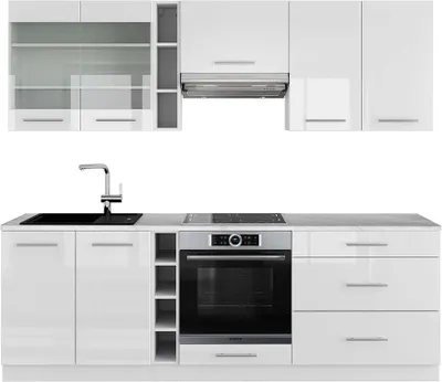 Immagine prodotto di Cucina componibile Vicco Fame-Line Bianco lucido/bianco 235 cm , PL Marmo, Model 42360