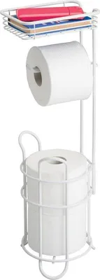 Produktbild von Toilettenpapierhalter Stand mattweiß Klopapierhalter WC Rollenhalter mDesign