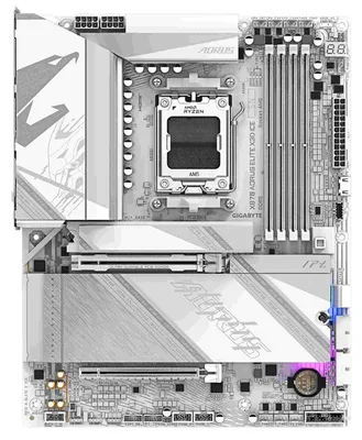 Produktbild von Gigabyte AORUS X870 ELITE X3D ICE - Motherboard - ATX - Socket AM5 - AMD X870 Chipsatz - USB-C 3.2 Gen 2x2, USB4, USB 3.2 Gen 1, USB 3.2 Gen 2 - 5 Gigabit Ethernet, Wi-Fi 7, Bluetooth - Onboard-Grafik (CPU erforderlich)