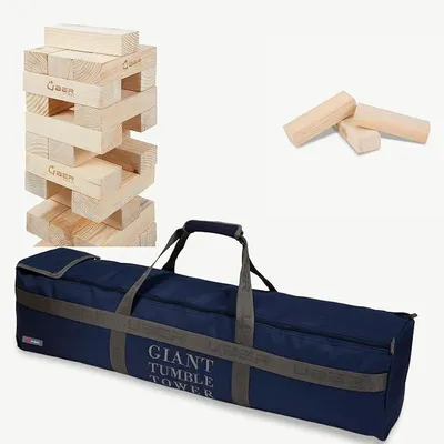 Imagen del producto de Torre de equilibrio XL, juego educativo, fabricada con madera maciza ecológica, para niños de 22 a 28 kg