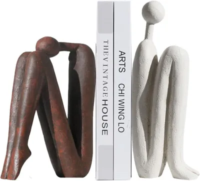 Produktbild von Buchstütze,Künstlerische Denker-Buchstützen, nordisch inspirierte Wohntextilien, ideal für Bücherregale und Schreibtische