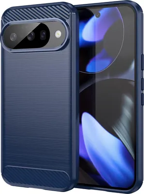 Produktbild von Für Google Pixel 10 / 10 Pro Carbon Fiber Brushed Design Textur TPU Hülle Blau