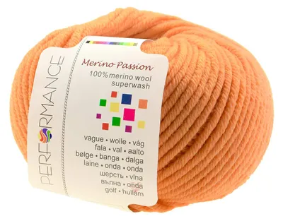 Strickgarn MERINO PASSION SUPERWASH 50g, #01 orange