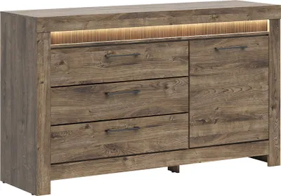 Produktbild von Buffet Amaury mit 3 Schubladen und 1 Tür, Holzoptik, 157cm