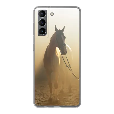 Produktbild von MuchoWow® Handyhülle Schutzhülle Hülle für Samsung Galaxy S21 Pferd - Licht - Sand Silikon Softcase Handy Hülle - Softcase