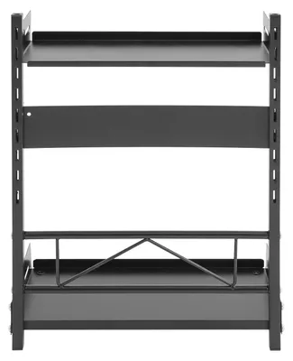 Obrázek produktu pro Regál na koření do kuchyně - organizér na koření se 2 policemi, vhodný na kuchyňskou linku - ocel, rozměry 30x16x39,5 cm - pro kuchyň i koupelnu - nosnost 10 kg - černá barva