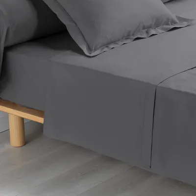 Immagine prodotto di Interno: Lenzuolo (180 x 290 cm) in percaline antracite, cotone percal