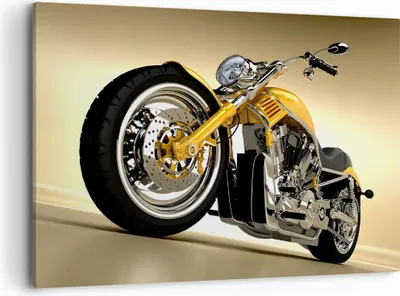 Produktbild von Bild auf Leinwand - Leinwandbild - Motorrad Chrom Rad - 100x70cm - Wand Bild - Wanddeko - Leinwanddruck - Bilder - Kunstdruck - Wanddekoration - Leinwand bilder - Wandkunst - AA100x70-0168