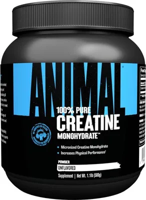 Produktbild von Animal 100% Pure Creatine Monohydrate Kreatin Pulver, Geschmacksneutral, 500 g