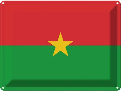 Produktbild von vianmo Blechschild 30x40 cm Burkina Fasos Faso Flagge Fahne Wappen