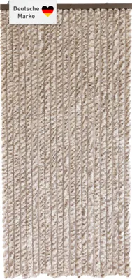 Produktbild von Flauschvorhang 90x200cm beige-braun-weiß meliert, Fliegenschutz, Türvorhang Wohnwagen