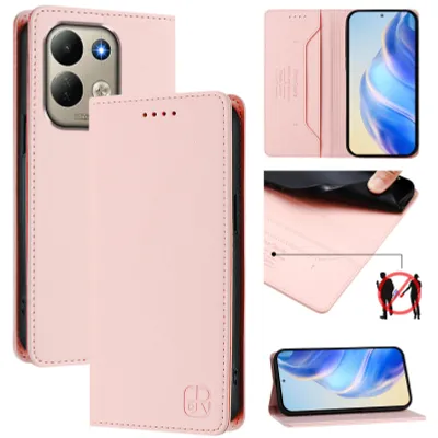 Produktbild von Lederhülle für Xiaomi Redmi 17 4G/5G Hülle Flip Brieftasche Kartenfächern Ständer Schutzhülle Pink