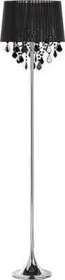 Produktbild von BELIANI Stehlampe Schwarz Metall 170 cm 3-flammig Stoffschirm mit Kristallen aus Acrylglas Kronleuchter-Optik Kabel mit Schalter Glamourös