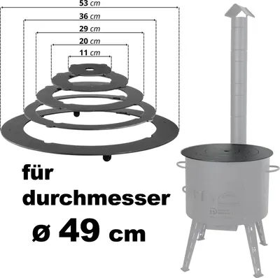Produktbild von Ø48-52 cm Adapter - Ringe für Eintopfofen Utschak Herdplatte für Feuerkessel Kasan Adaptierung Kazan