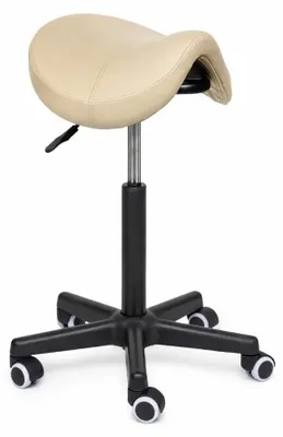 Image de Tabouret réglable en hauteur - Couleur beige - Ergonomique - Hauteur réglable de 40 à 57 cm