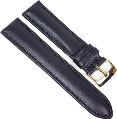 Produktbild von Barington Kalb Resisto Uhrenarmband XL Leder schwarz hautfreundlich, Stegbreite:20mm, Schließe:Gelbgolden