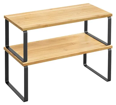 Produktbild von Tortenständer 2-teilig – Metall und Holz – platzsparend – 19,5 x 39,7 x 15,5 cm