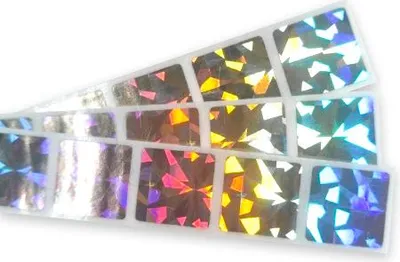 Produktbild von Rubbelaufkleber, quadratisch, 20 x 20 mm, holografisch, 10 Stück