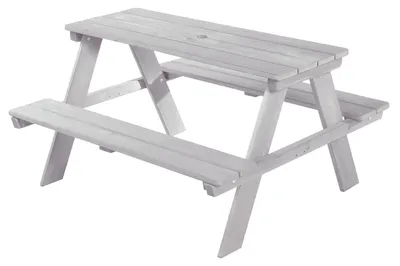 Produktbild von roba Kinder Outdoor+ Sitzgruppe 'Picknick for 4', wetterfeste Sitzgarnitur aus Massivholz, grau