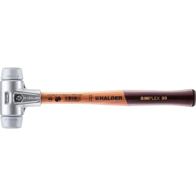 Produktbild von HALDER SIMPLEX Schonhammer Ø 30 mm TPE-mid grau mit Aluminiumgehäuse