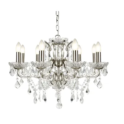 Obrázek produktu pro Klasický lustr Paris Steel Silver Transparent Glass 8 světel E14