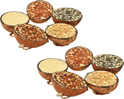 Productafbeelding van Vogelvoer gevulde halve kokosnoten 10 st 290 g