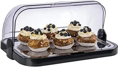 Image de APS Buffetvitrine Schwarz 9104 –1x Schale rostfreies Edelstahl-Tablett