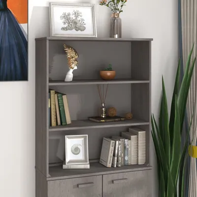 Produktbild von vidaXL Highboard-Oberteil HAMAR Hellgrau 85x35x100 cm Massivholz