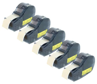 Produktbild von vhbw 5x Schriftband-Kassette Ersatz für Brady M21-750-595-YL für Etiketten-Drucker 6,4m x 19,05mm Schwarz auf Gelb