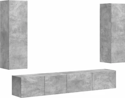 Immagine prodotto di vidaXL Set di mobili TV, 3 pezzi, grigio cemento, materiale composito di legno