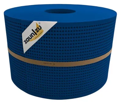 Produktbild von Doppelstab Sichtschutz zaun|zu PREMIUM gelocht 30% Streifen PP Zaunblende Enzianblau 50m