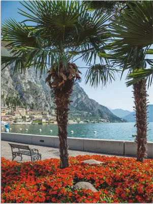 Produktbild von ARTland Wandbild Alu für Innen & Outdoor Gardasee Limone sul Größe: 45x60 cm