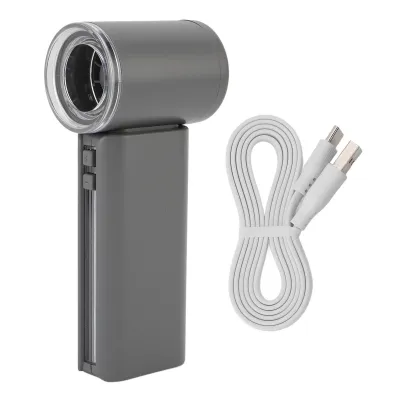 Obrázok produktu pre Prenosný ručný ventilátor s 5 rýchlosťami, tichý, dobíjateľný, mini turboventilátor na cesty, do domácnosti, na pláž, do prírody, na kempovanie