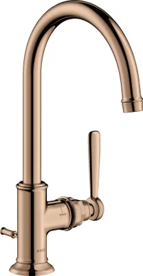 Produktbild von Einhebel-Waschtischmischer AXOR MONTREUX 210 DN 15 m ZAG 1 1/4Zoll polished red gold mit Zugstangen-Ablaufgarnitur 1 1/4Z polished red gold