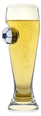 Produktbild von Fußball im Bierglas Fanartikel - Weißbierglas mit Ball im Glas