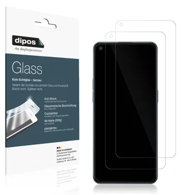 Produktbild von 2x Schutzfolie für OPPO Reno6 4G - Anti-Shock 9H Folie dipos Glass Kunststoffglas