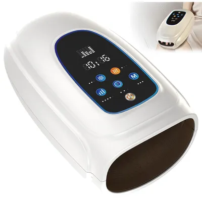Produktbild von Handgelenkmassagegerät mit Wärme-,Druck- und Vibrationsfunktion, 3 Modi, 5 Stufen, LCD-Display,kabellos,Karpaltunnelsyndrom und Handflächenmassage