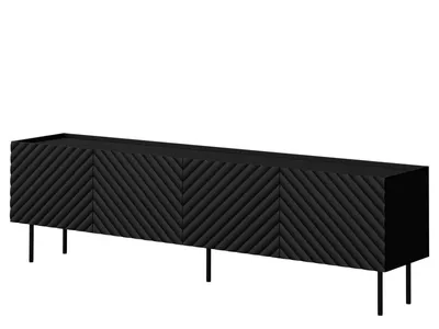 Produktbild von MIRJAN24 TV-Lowboard Lucca 165 3D, TV-Schranke, RTV Schrank mit vier Drehtüren, Standschrank, Wohnzimmer (Farbe: Schwarz)