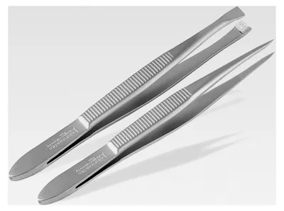 Produktbild von Solingen Profi Pinzetten Set Haarzupfpinzetten 2-teilig gerade und spitz aus rostfreiem Edelstahl