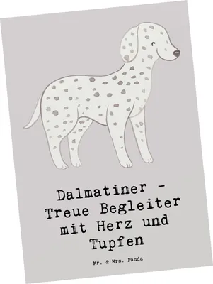 Produktbild von Mr. & Mrs. Panda Grußkarte Dalmatiner Herz - Grau Pastell - Geschenk, Tupfen, Ansichtskarten, Hunderassen, Pflege, Eigenschaften, lebensfrohe Tiere, Postkarten, Postkarte