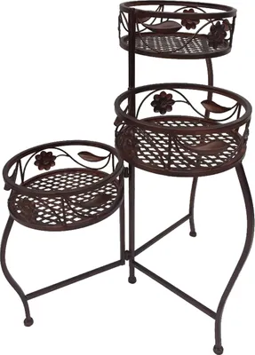 Produktbild von Pflanzenständer Blumenständer Gartendeko Blumenregal Eisen Antik braun