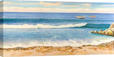 Productafbeelding van Canvas schilderij, zeepanorama - Adriano Galasso - Aan zee - 70x35 cm